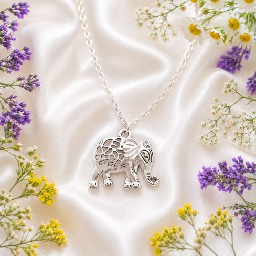 Big elephant unisex necklace - elephant,