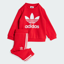 Adidas Originals Kids Tracksuit Trefoil Crew Set  0-5 years Red Outfit Unisex