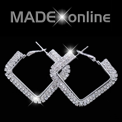 Square hoop earrings - square, big