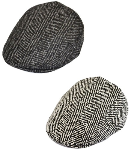 Flat cap herringbone - cap, in
