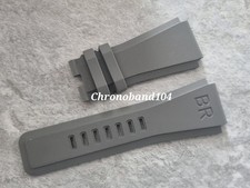 Genuine OEM Bell & Ross 24mm Grey Rubber Watch Strap Band NEW!! 