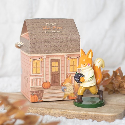 Flynn fox ornament resin - ornament, 9cm
