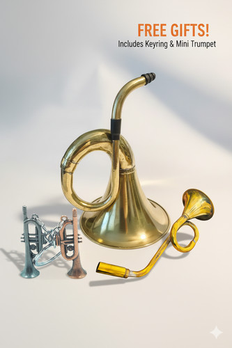 Vintage brass hunting horn set - vintage,