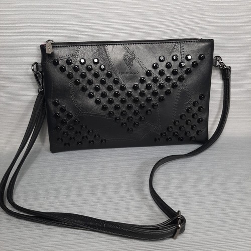 Younique black faux - faux, leather