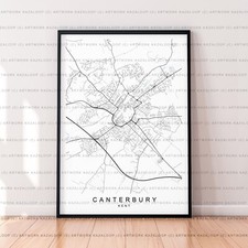 Canterbury Map Poster Print