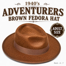 1940 adventurers brown hat - adventurers,