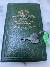 Antique Genuine Post Office Thrift Savings Money Book Box Tin With Key