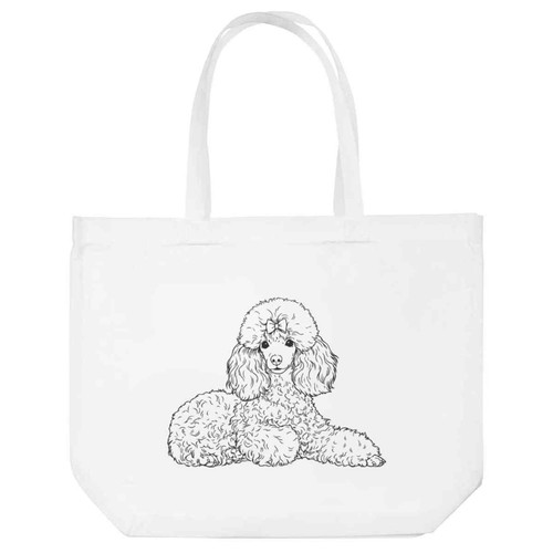 Playful poodle dog shopping - 'playful,