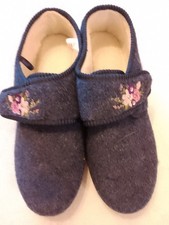 Ladies Slippers Size 7 Blue Wrap Over Fitting New Never Worn