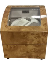 Axis Burl Dual Automatic 2 Watch Winder Rotator Wristwatch Display Case