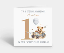 Personalised 1st Birthday Card Boys 'Beary' First Son Grandson Nephew Cousin
