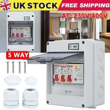 5 Way Garage Shed Camper Van Caravan Consumer Unit Fuse Box with RCD + 2 x MCB