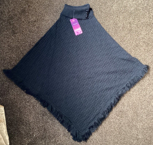 Bnwt black warm poncho - bnwt,
