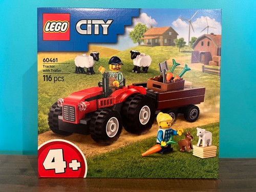 Lego city red farm tractor - red,