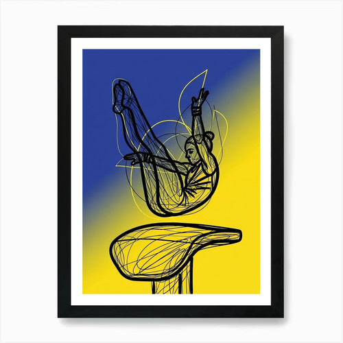 Gymnastics vault art print - gymnastics,
