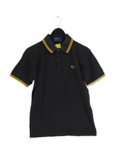 Fred Perry Men's Polo S Black 100% Cotton Basic