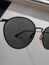 LINDA FARROW SUNGLASSES STYLE FARROW 297 GLOSS BLACK FRAME GREEN G15 LENSES