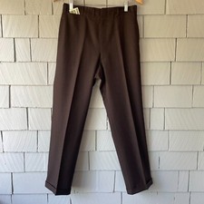 50s Vintage Dark Brown Slightly Shiny Flat Front Mens Swanky Pants Size 30 x 29