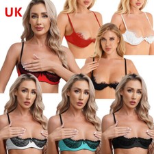 UK Womens 1/4 Cups Lace Bra