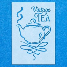 Vintage Tea Pot Stencil: Mylar Airbrush Wall Art Painting Crafts  - 190 Micron
