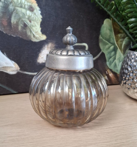 Glasss lidded jar storage - jar,