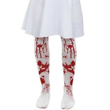 Childrens Kids Halloween Bloody Blood Stain Tights Age 4-9 or Age 10-14 