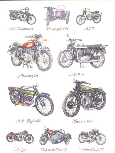 Classic motorcycle greetings - classic,