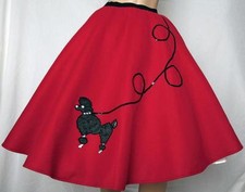 5 Pc RED 50's Poodle Skirt