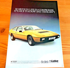 LOTUS ECLAT FRAMEABLE 1970s - FRAMEABLE COLLECTIBLE ORIGINAL CLASSIC CAR ADVERT