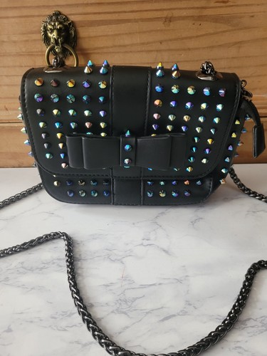 Black studded crossbody - crossbody, bag