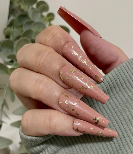 Nude gold flakes ballerina - gold, xl