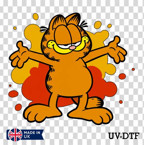 Cartoon garfield dtf - cartoon, uv