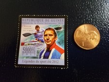 Ed McKeever Olympic Kayak Slalom Gold Medal 2012 Republique De Guinee Stamp