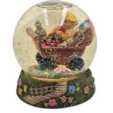 Vintage Leonardo Collectables Collection Pram Full of Toys Bear Glitter Globe