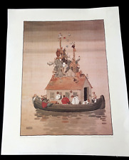 W. Heath Robinson ' Spring Cleaning In Noah's Ark' - Colour Print - 24cm x  30cm