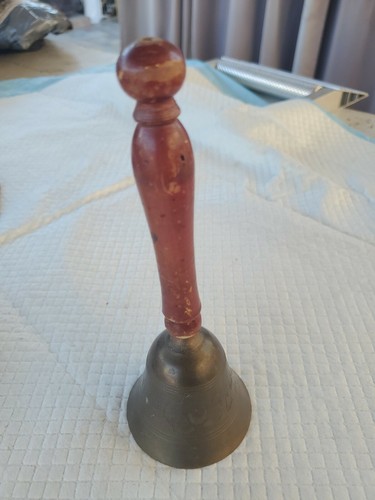 Vintage brass school bell - vintage,