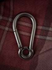 10cm Stainless Steel Snap Hook/Carabiner With Eyelet