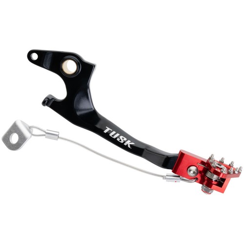 Tusk aluminum brake pedal - aluminum, red