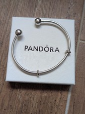Pandora Moments Silver Open Bangle - Size 4 - 596477