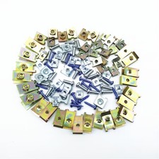 100X Fastener Fixed Screw U Type Gasket Clip Mixed Kit For Car Fender Door Panel