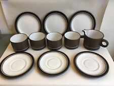 Hornsea Contrast Tea Cup/Saucer/Small Side Plate/ 70s milk jug Brown X 11 Items