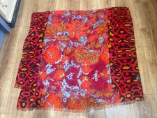 Debenhams Betty Jackson Black Animal/marble Prt, red mix, Fringed Scarf 40x72"