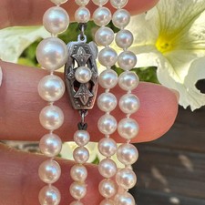 Vintage Mikimoto Cultured Saltwater Pearl Necklace | Graduated Pearls