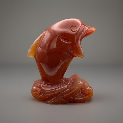 Crystal dolphin carnelian - crystal,