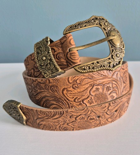 Western cowboy belt brown with - western,