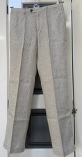 M&S Autograph Pure Linen Trousers, Stone, 32in/33in, BNWT