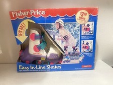 1994 Fisher-Price Easy In-Line Skates Rollerblades Vintage - White Purple Pink!!