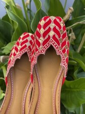 Red Beautiful Embroidered Khussa Shoes