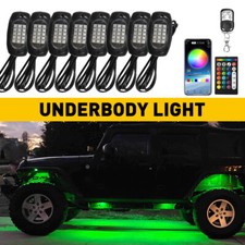 8 Pods RGB LED Under Car Rock Lights Neon Underglow Lamp Phone App Control UK