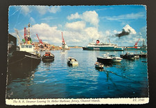 THE B.R. STEAMER LEAVING ST HELIER HARBOUR, JERSEY POSTCARD